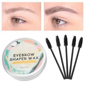 Cire à Sourcils, Cire Coiffante Transparente pour Sourcils, Gel Transparent pour Sourcils, Savon pour Sourcils avec 5 Pinceau