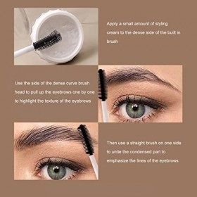 Crème Coiffante pour Sourcils, Cire Coiffante pour Sourcils à Séchage Rapide Imperméable Marron Clair avec Brosse à Double ex