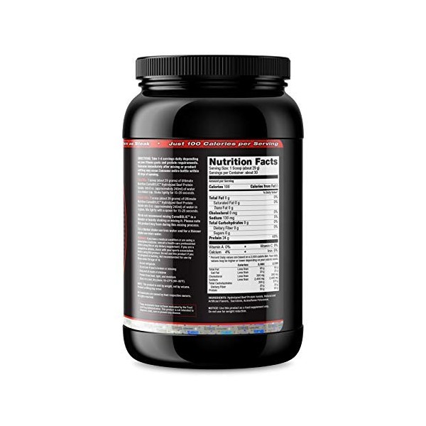 Ultimate Nutrition Carnebolic Hydrolized Beef Protein Isolate Powder, Muscle Recovery Drink, Paleo & Keto Friendly, Zero Carb