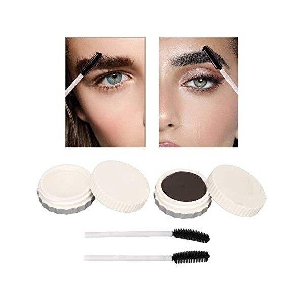 Crème Coiffante pour Sourcils Marron Clair Imperméable Cire Coiffante pour Sourcils à Séchage Rapide avec Brosse à Double ext