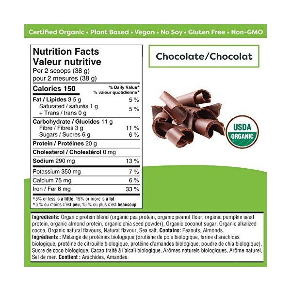 Orgain Nutrition Simple Organic Plant Protein Powder - Creamy Chocolate 1.25 LB