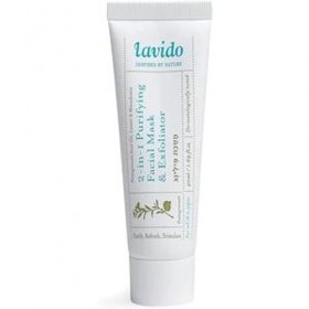 LAVIDO Masque/Exfoliant Facial Purifiant 2 en 1 Huile de Pépins de Grenade Citron/Macadamia 50 ml 1 Unité