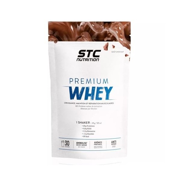 STC NUTRITION – Premium Whey – Protéines Natives Lactosérum Hypocalorique – Développement Musculaire - Aminolise Brevetée 100