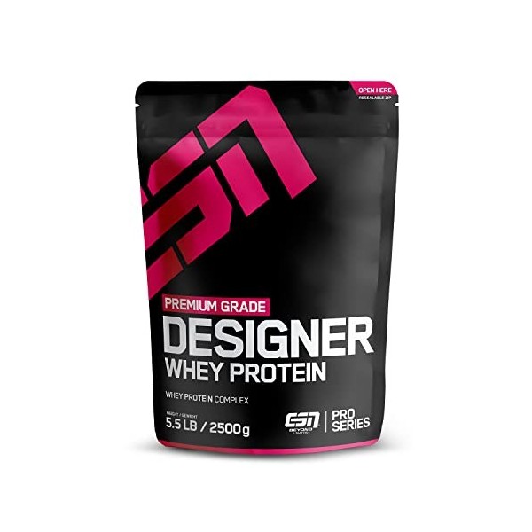 ESN Designer Whey Protein - Faible en gras et en glucides. Donc très polyvalent, idéal pour suivre un régime et se muscler - 