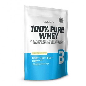 BioTechUSA 100% Pure Whey Complexe de protéines de lactosérum et de bromélaïne, avec des acides aminés, sans sucres ajoutés, 