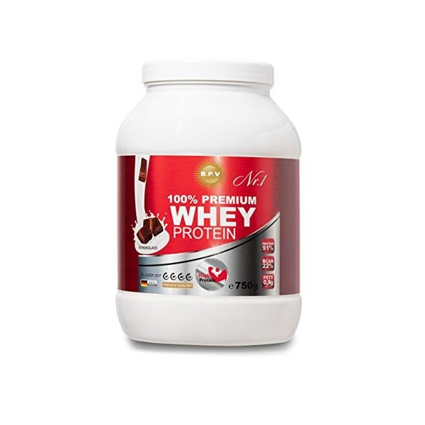 BPV-Premium Whey Protein 750g Poudre de protéines onctueuse pour le développement musculaire, le maintien musculaire pendant 