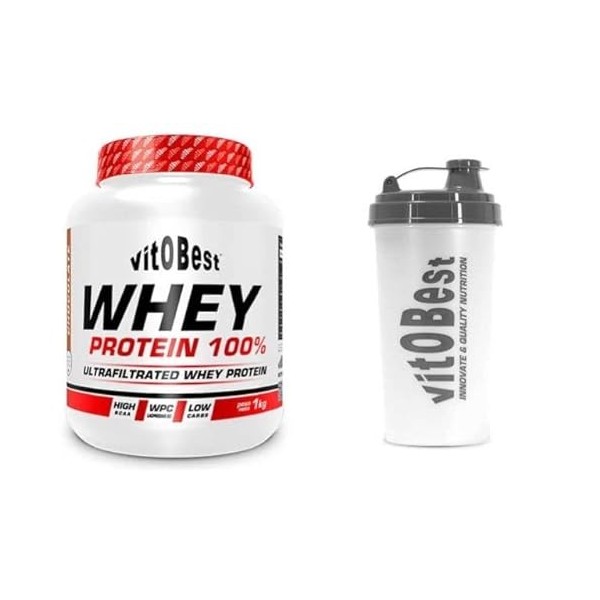 VitoBEST WHEY PROTEIN 100 %, saveur, chocolat, 1 kg + fouet