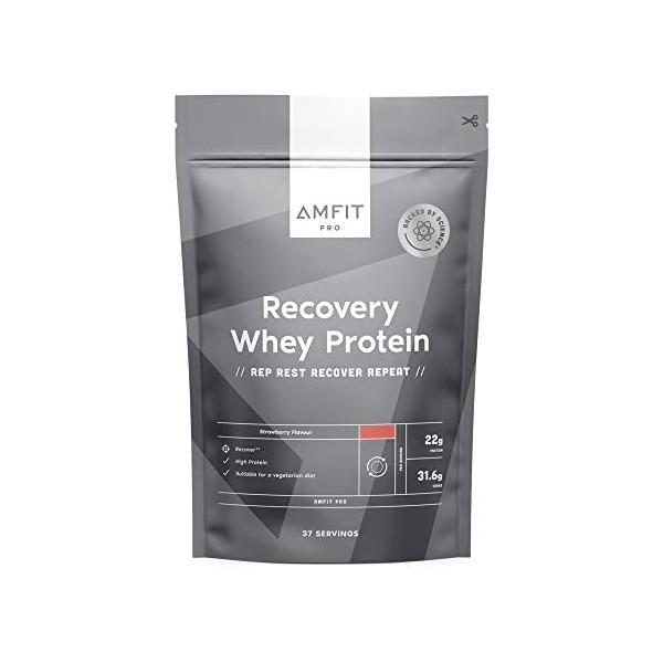 Marque Amazon - Amfit Nutrition Recovery Protéine de lactosérum, saveur fraise, 2.27kg