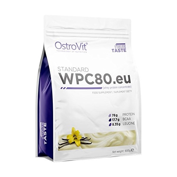 WPC80 lactosérum protéines par Ostrovit 900g vanille Flavout