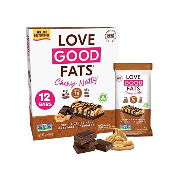 Love Good Fats Chewy Nutty Peanut Chocolaté 12 x 40 g