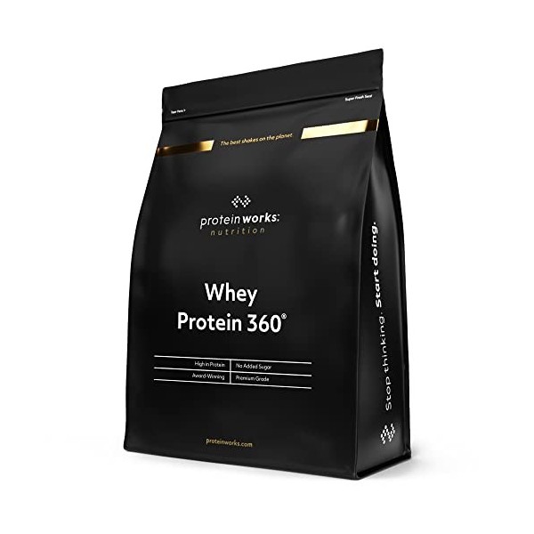 Protéine Whey 360 en poudre | Caramel Salé | Sans sucre ajouté et à faible teneur en matières grasses | Mélange de protéines 