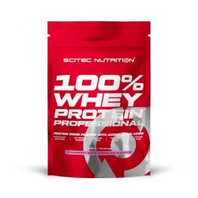 Scitec Nutrition 100% Whey Protein Professional avec des acides-aminés clés et des enzymes digestives, sans gluten, 1000 g, F