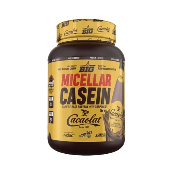 BIG Micellar Casein 1kg Cacaolat Slow Release protein with toppings protéine caséine micellaire
