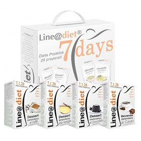 Sac complet Line@diet 7 jours, option douce. 28 sachets de protéines, pendant une semaine, sans sucres ni glucides.