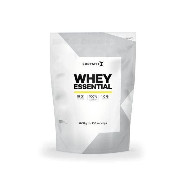 Body&Fit Whey Essential Banana pour le renforcement musculaire et la récupération musculaire - Protéine de lactosérum 2500 g