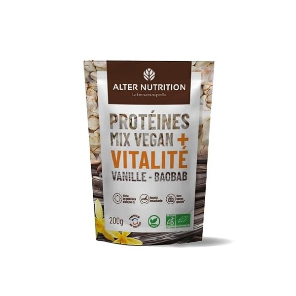 Alter Nutrition - Protéines Mix Vegan Bio Vitalité - Mélange De 4 Protéines Végétales En Poudre - Superaliments Bio Baobab, 
