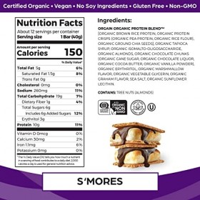 Orgain Plant Protein Bar S’Mores 40g Boîte de 12 