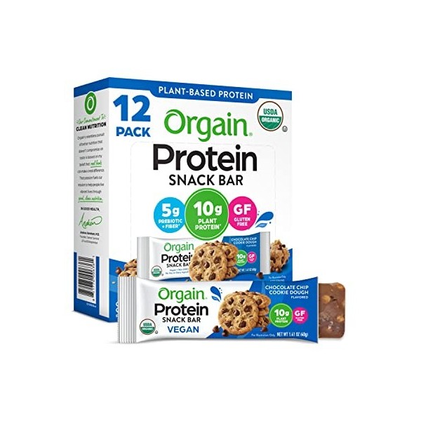 Orgain Orgain Plant Protein Bar aux pépites de chocolat 40g Boîte de 12 