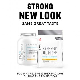 PhD Nutrition Synergy ISO-7, Poudre de Protéine de Lactosérum de Qualité Supérieure Tout-en-un, saveur de Fraise Comme Boisso