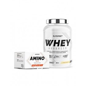 Superset Nutrition | Programme Prise De Muscle Sec Débutant - 100% Whey Proteine Advanced 900g Vanille Crémeuse - Amino Max