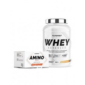 Superset Nutrition | Programme Prise De Muscle Sec Débutant - 100% Whey Proteine Advanced 900g Passion Chocolat Blanc - Amino