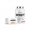 Superset Nutrition | Programme Prise De Muscle Sec Débutant - 100% Whey Proteine Advanced 900g Fraise Yogourt - Amino Max