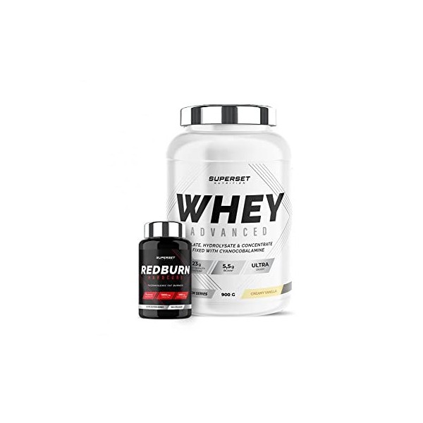 Superset Nutrition | Programme Spécial Muscle Sec - 100% Whey Proteine Advanced 900g Vanille Crémeuse - Redburn Hardcore