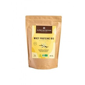Whey bio *VANILLE 1KG* Alter Nutrition: Mon alternative de whey proteine bio - Deux ingrédients de la Whey/lactosérum Bio et 