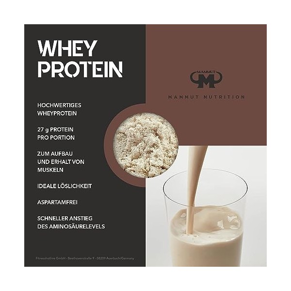 Mammut Nutrition Whey Protein, Brownie, petit-lait, protéines, shake de protéines, 3000 g
