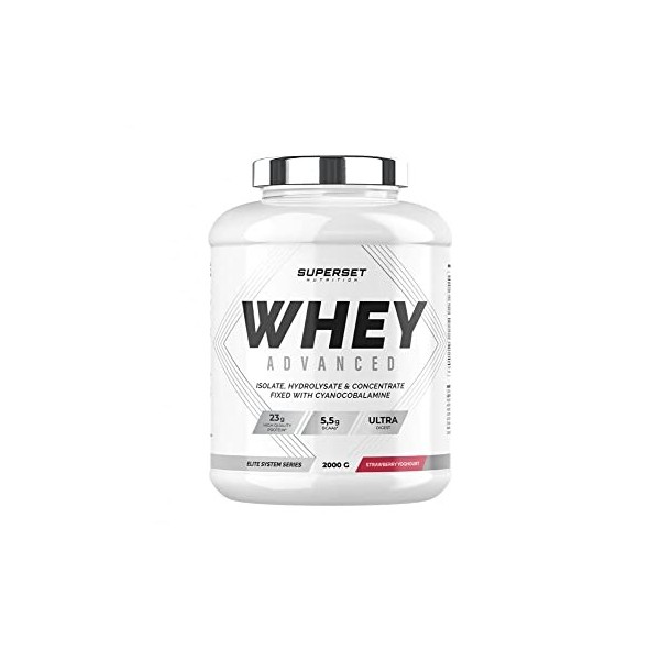 Superset Nutrition | 100% Whey Proteine Advanced 2kg | Whey protéine | SuperMix Tri-Protéines - Vanille Crémeuse Mélange de p...