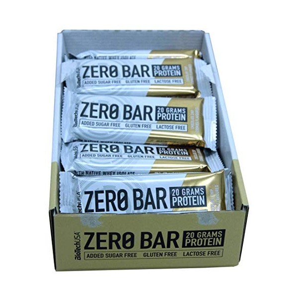 BioTech USA - Zéro bar, 10 x 50 g biscuits avec étincelles de chocolat