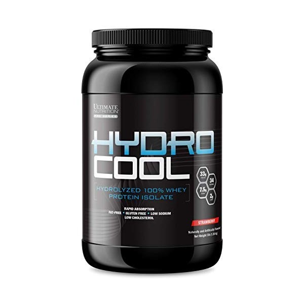 Ultimate Nutrition HydroCool Hydrolyzed Whey Protein Isolate Powder with No Bloating - Fat and Gluten Free, Rapid Absorption,