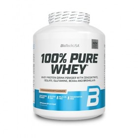 BioTechUSA 100% Pure Whey Complexe de protéines de lactosérum et de bromélaïne, avec des acides aminés, sans sucres ajoutés, 
