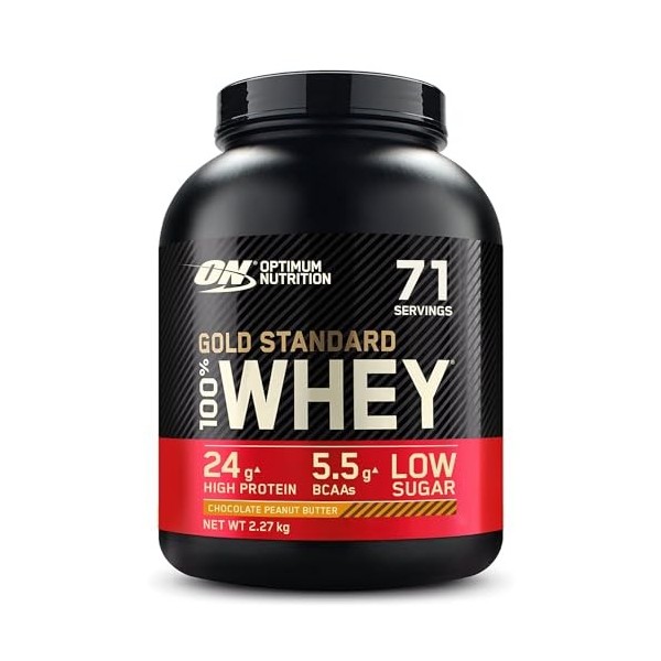 Optimum Nutrition Gold Standard 100% Whey, Poudre de Protéines pour Construction et Récupération Musculaire, avec Glutamine e