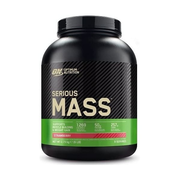 Optimum Nutrition Proteína On Serious Mass 12 Lbs 5,45 Kg Sabor Fresa