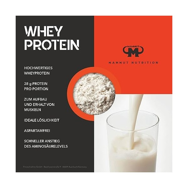 Mammut Nutrition Whey Protein, Banane, petit-lait, protéines, shake de protéines, 3000 g