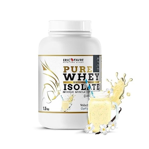 PURE WHEY 100% ISOLATE - Isolat de Whey, Proteine Naturelle Premium, Forte Assimilation - Développement Musculaire Musculatio