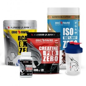 PACK MUSCLE SEC - Kit Advanced, Protéine, Créatine - Iso Zéro 100% Whey + BCAA 8.1.1 ZERO + Créatine ProZero + Turbo Testo + 