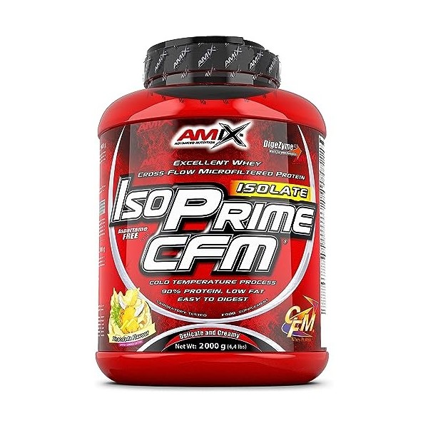 Amix IsoPrime CFM Isolate Protein 2 Kg - Contiene Enzimas Digestivas, Proteínas para Aumentar Masa Muscular Sabor Piña Colada