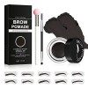 Kit de pochoirs pour sourcils Ofanyia Professional Brow Pommade avec 10 pochoirs pour sourcils, applicateur éponge et pinceau