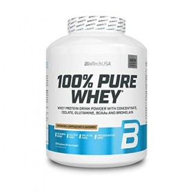 BioTechUSA 100% Pure Whey Complexe de protéines de lactosérum et de bromélaïne, avec des acides aminés, sans sucres ajoutés, 