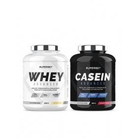 Superset Nutrition | Programme Gain De Muscle Jour & Nuit - 100% Casein Advanced Fraise Yogourt - 100% Whey Proteine Advanced