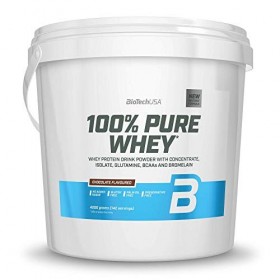 BioTechUSA 100% Pure Whey Complexe de protéines de lactosérum et de bromélaïne, avec des acides aminés, sans sucres ajoutés, 
