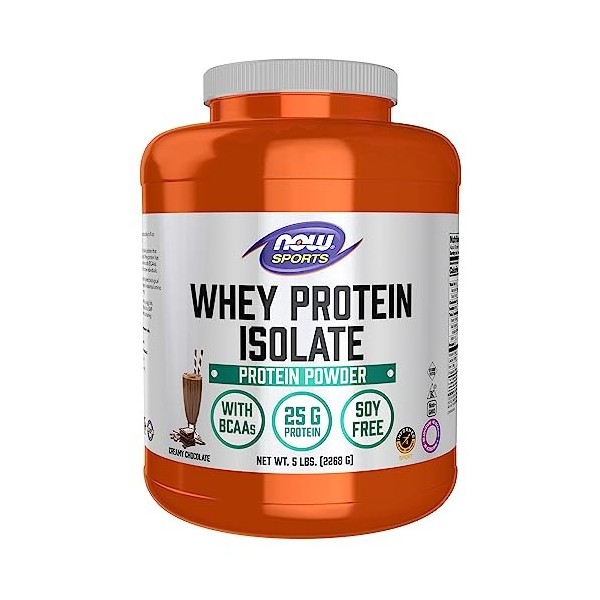 NOW Foods Whey Protein Isolate, Dutch Chocolate, 5-Pound Jar by Now Foods