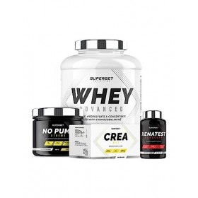 Superset Nutrition | Programme Prise De Muscle Sec Expert - 100% Whey Proteine Advanced 2kg Mangue - No Pump Xtreme - Créa Ma