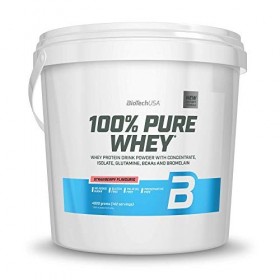 BioTechUSA 100% Pure Whey Complexe de protéines de lactosérum et de bromélaïne, avec des acides aminés, sans sucres ajoutés, 