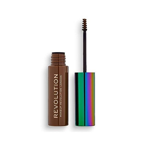 Makeup Revolution, High Brow Gel, Gel pour Sourcils, avec Cannabis Sativa A Brown, 6ml