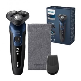 Philips Rasoir Series 5000 - rasoir électrique pour homme Wet & Dry bleu métallisé, avec tondeuse de précision et pochette so