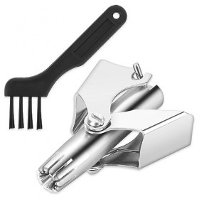 TIESOME Tondeuse à poils de nez, tondeuse à nez en acier inoxydable avec brosse pour favoris du nez, tondeuse à poils du visa