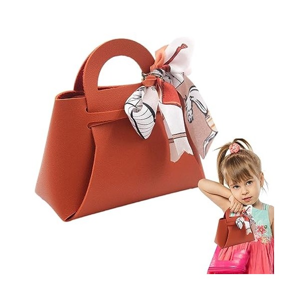 Moslalo Sacs Cadeaux en Cuir,Sacs Cadeaux en Cuir PU avec Ruban - Boîte à Bonbons de Mariage en Cuir PU exquise, boîtes demb